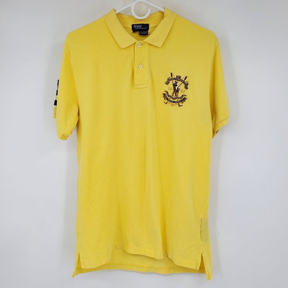 Polo by Ralph Lauren Yellow Bleeker Street New York City Crest Polo Shirt Large